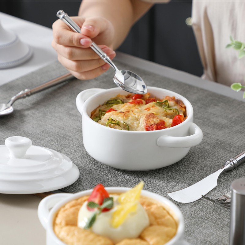 MALACASA Mini Cocotte Set - 14 OZ Small Casserole Dishes