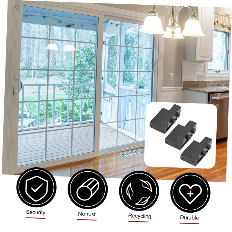 TEHAUX 3pcs Barn Door Stopper Carbon Bumper for Sliding Doors