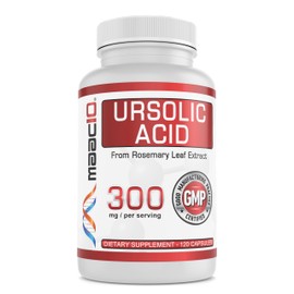 MAAC10 Ursolic Acid 300mg - Sourced from Rosemary Extract, AMPK & Sirtuin Activator - Third-Party Lab Tested