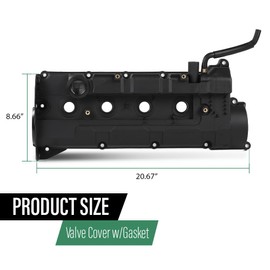 LQI Engine Valve Cover w/Gasket Compatible with Hyundai Elantra 2004-2006 /Fit Hyundai Tiburon 2004-2008 /Fit Kia Spectra 2004-2009 /Fit Kia Sportage 2005-2010 Black 22410-23800, 22410-23801, 264-916