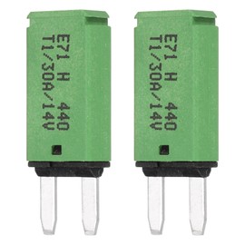 DMiotech 2 Pack Automatic Narrow Mini Reset Fuse, 14V DC 30A ATC/ATO Auto Circuit Breaker Reset Fuses Low Profile Blade Fuses for Car Truck SUV Marine Boat Motorcycle, Green