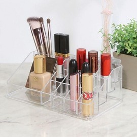 Transparent Acrylic Cosmetic Lipstick and Brush Storage Organizer Vanity