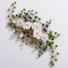 Lenjicons White Flower Leaf Pearls Hair Comb Wedding Rhinestone Hair