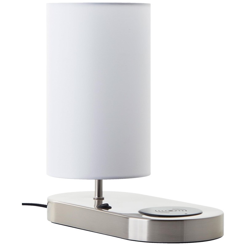 Lightbox Table Lamp with Wireless Charging & Fabric Lamp Shade,