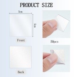 Lufdegim 50 Pcs Selbstklebend Mini Spiegel Quadratisch, 5X5cm Acryl Spiegel Zum Basteln Kleine Spiegelfliesen für Zuhause Wand DIY Basteln Tisch Küche Dekoration
