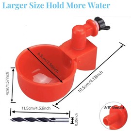 Professional Chicken Waterer Cups, 8pcs Large Chicken Water Feeder, Automatic Chicken Water Dispenser, Poultry Drinker Set, Solution for Various Poultry Watering with Matching Drill