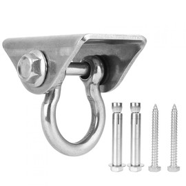 Fyearfly Stainless Steel Ceiling Hook for Swing Hanging Chair, Heavy Duty Ceiling Hook Punch Bag Holder, 180° Swing Hook with 4 Screws for Wood Hanging Swing, Up to 990 kg