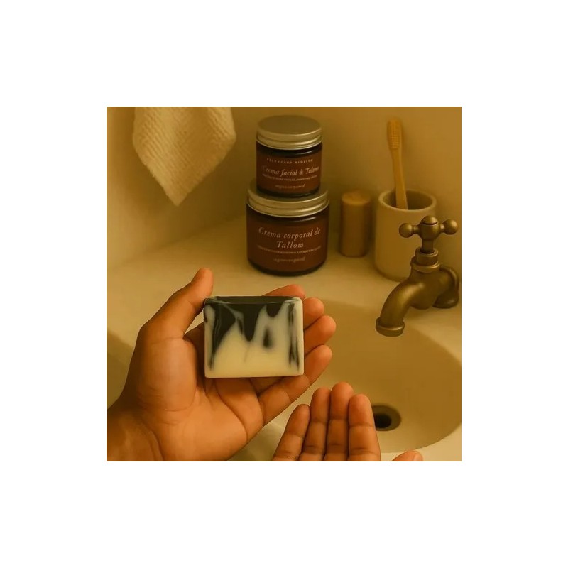 Jabón De Tallow Y Carbón Activado Primitiva 70g