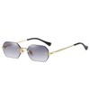 WDZAYXC Retro Rimless Sunglasses for Women Men Hexagonal Sunglasses, Gold/Gradient