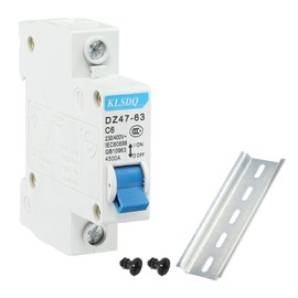 sourcing map Miniature Circuit Breaker Low Voltage AC 6A 230/400V 1 Pole DIN Rail Installation DZ47-63 C6