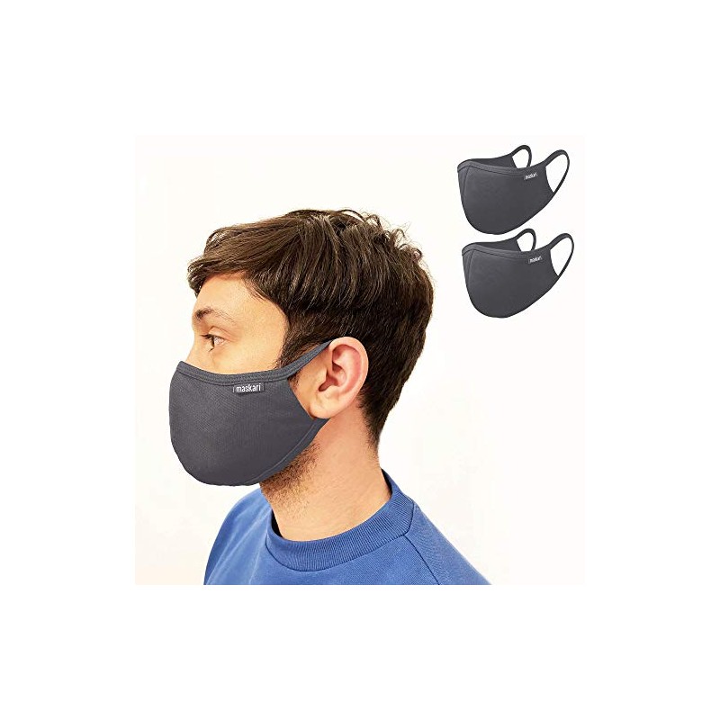 Maskari Maskari Cool Grey Reusable Face Mask | Washable |