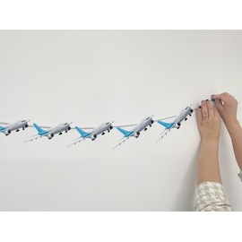 AK Giftshop Aeroplane Bunting Party Decorations - 12pcs / 2.5m Ribbon