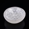 AMOYSTONE Round Selenite Charging Bowl for Crystals Stones 4” Engraving