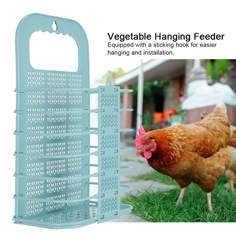 Foldable Chicken Vegetable Basket Cock Hen Fruit Hanging Feeder Feeding