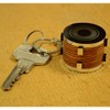 FTWDesign Snare Drum Wood Effect Keyring, light brown