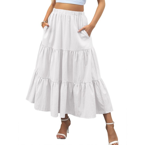 Zeagoo Skirt Women's Elegant Maxi Skirt Casual High Waist Long