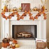 2 Pack Fall Maple Leaves Garland, Fall Hanging Garland Orange
