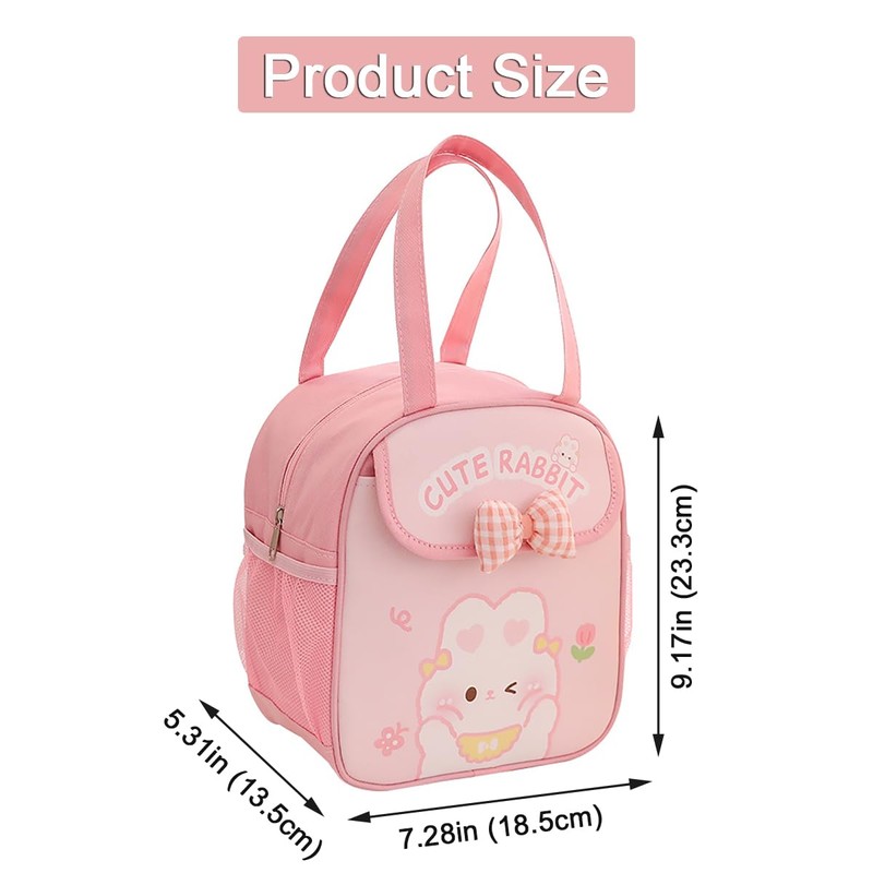 Kawaii Lunch Bag with Bow Lunch Box Cute Lunchbox Bunny