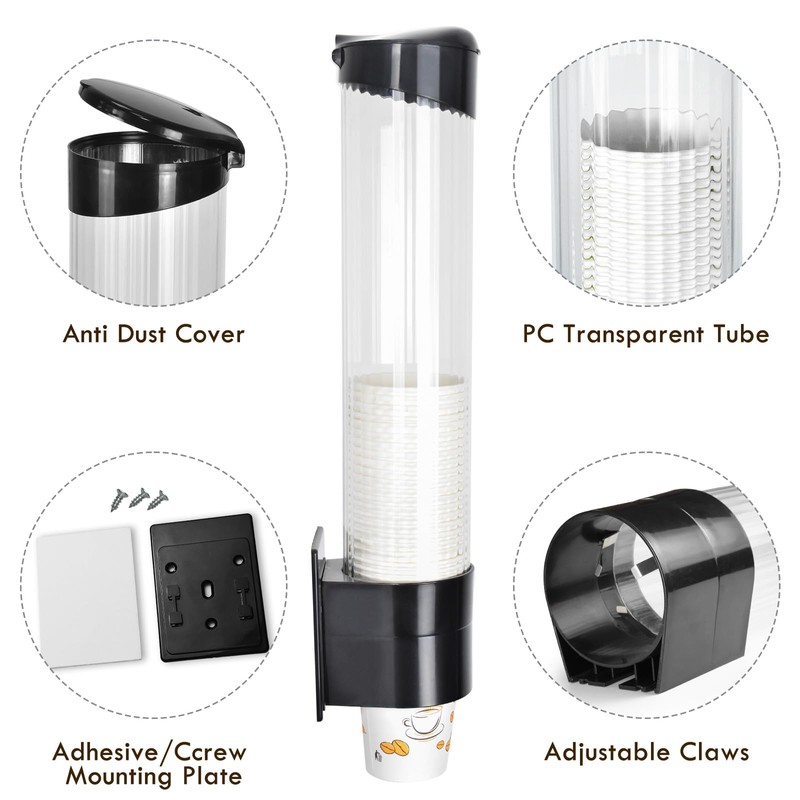 LBTING Cup Dispenser, Water Cooler Pull Type Cup Holder Fits