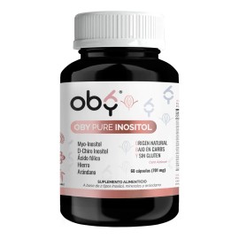 Oby Pure Inositol Myo Inositol Y D-chiro Inositol 60 Capsulas 701mg Con Acido Folico, Hierro Y Extracto Arandano | Vitaminas Mujer | Suplementos alimenticios