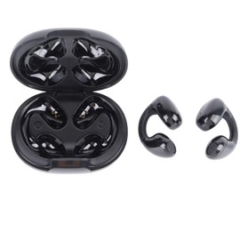 Clip-On 5.3 Earphones, HiFi Stereo, Open Ear, Wireless, Sports Business, Bone Conduction, Touch Control (BLACK)