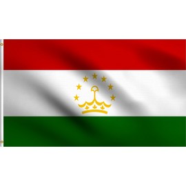 DMSE Tajikistan Central Asia Republic Banner Country Pennant Flag 3X5 Ft Foot 100% Polyester 100D Flag UV Resistant (3' X 5' Foot)