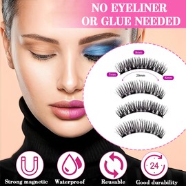 Magnetische-Wimpern, Magnet-Wimpern, Magnet-Wimpern-Ohne-Eyeliner, Magnetische-Wimpern-mit-Applikator, Wimpern -Magnetisch Natürlicher Look,Kein Kleber erforderlich Wimpern-Magnetic