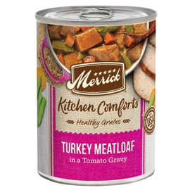 Merrick Kitchen Comforts Healthy And Natural Canned Adult Dog Food, Turkey Meatloaf With Brown Rice And Gravy - (Pack of 12) 12.7 oz. Cans