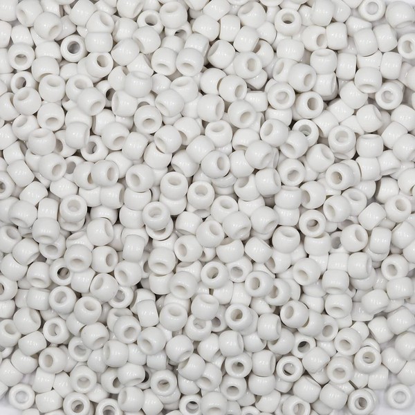 Tibaoffy Crafts White Beads 6x9mm,Pony Beads Total About 1000pcs