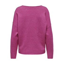 ONLY Women's Onlrica Life L/S V-Neck Jumper KNT Noos, Raspberry Rose