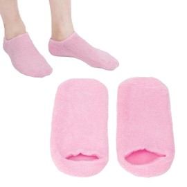 2 Calcetines Hidratantes, Calcetines de Silicona de Gel de Spa para Pies para Mujeres, Calcetines de Gel Extrasuaves, Calcetines de Gel de Spa para Pieles de Pies Secos Y Agrietados para el(rosado)