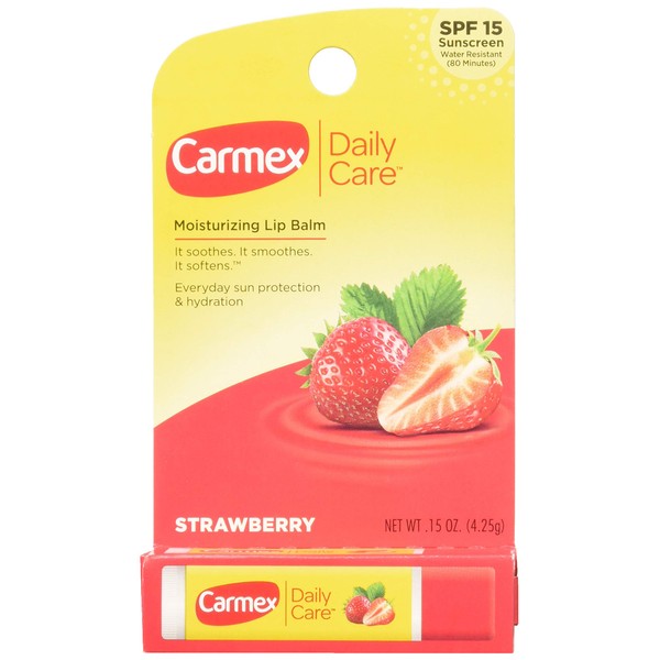 Carmex Lip Balm Stick, Strawberry, 3 Count