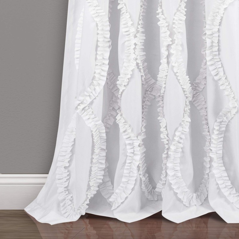 Lush Decor Single Window Curtain Panel White 95 by 54-inch