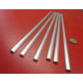 Basic Aluminum Half Round Rod (.375")  3/8" Dia,  x 1 Foot Length, 6 units, 6 Ft Total