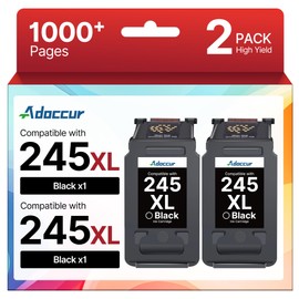 245XL Ink Cartridge High Capacity for Canon 245XL Black Ink, 245 XL Black Ink Cartridge Compatible with Canon Pixma TS202/MG2522/MX490/MX492/TR4520/MG2525/TS3322/TS3320/TS302/MG2520/TR4527 (2 Pack)