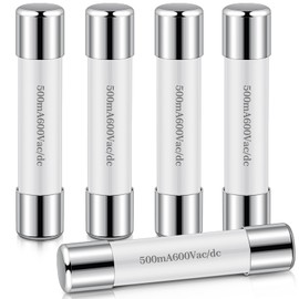 Relaxweex 5 Pcs Ceramic Fast Fuses for Multimeters 600V Ceramic Fuse for use in Multimeters (6.3x32 mm Ff500ma)