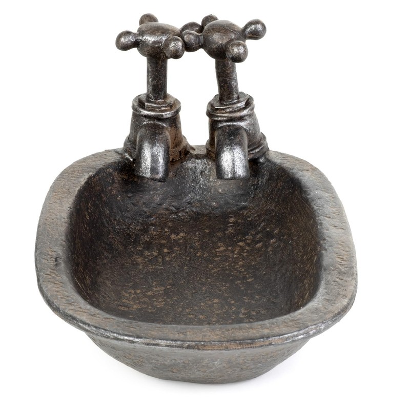 Moritz Soap Dish as Washbasin Made of Polyresin in Dark