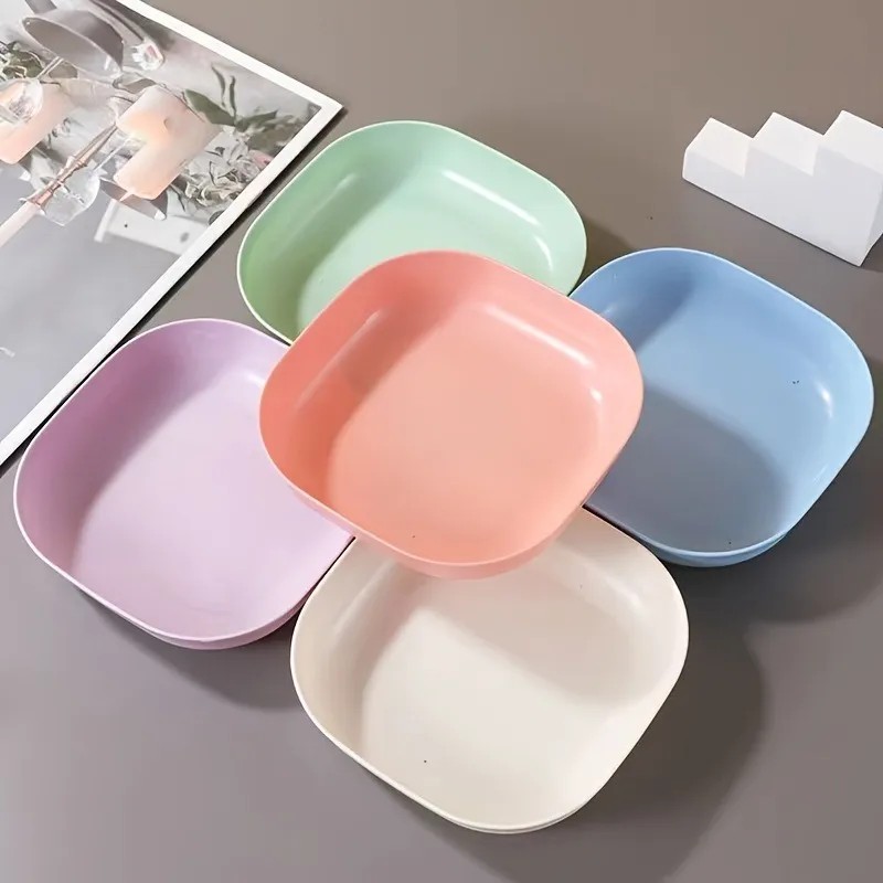 10 Platos Cuadrados Con 1 Soporte, Juego De Bandejas De