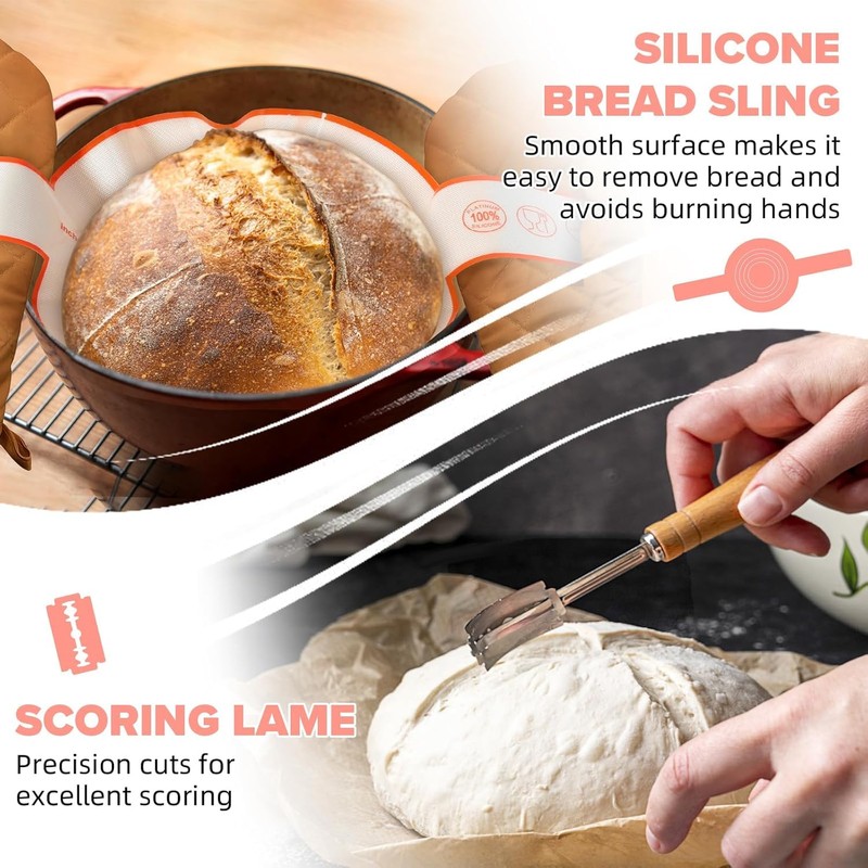 All-Inclusive 𝗣𝗥𝗘𝗠𝗜𝗨𝗠 Sourdough Starter Kit –Pink Sourdough Bread Baking Supplies