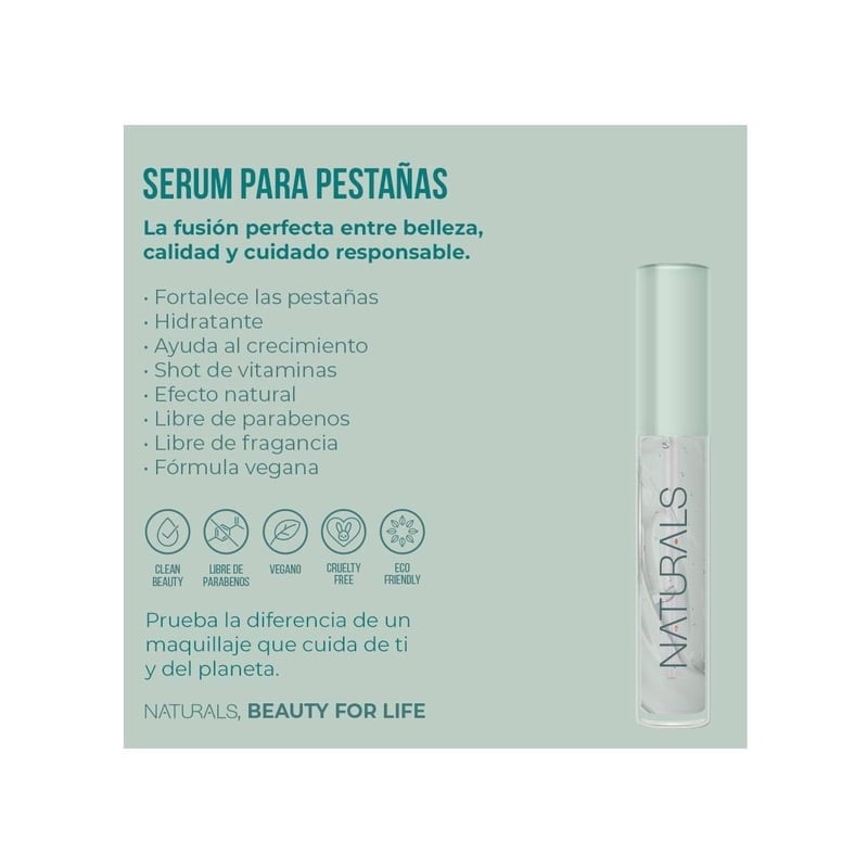 Mascara para Pestañas Naturals Naturalash Con Serum 8gr