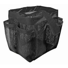 Techtongda Black 8 Portable Mesh Shower Bathroom Basket Bag Quick Dry Breathable Caddy Tote