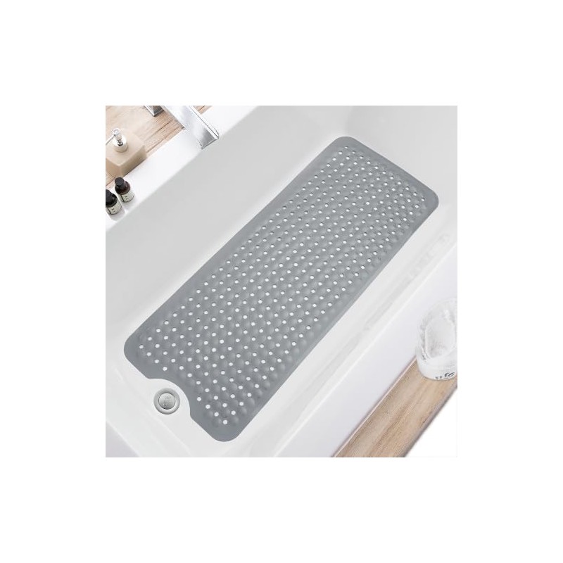 TEESHLY Non-Slip Extra Large Bath Mat with Drain Holes