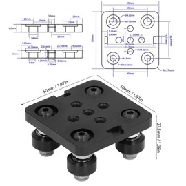 Small V Wheel Plate, 4 Pack V Gantry Bar Plate with Wheel, Compatible with 2020 Series Aluminium Extrusion Profiles, Linear Rail, 3D Printer CNC Machine