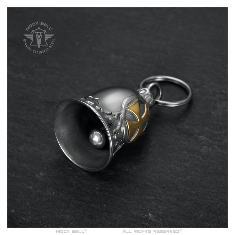 BOBIJOO JEWELRY - Clochette Moto Croix Templer Porte-Bonheur Mocy Bell