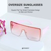 FEISEDY Oversized Square Sunglasses for Women Men Flat Top Shield