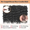 pojui 18 Inch Ocean Wave Crochet Hair 8 Packs -
