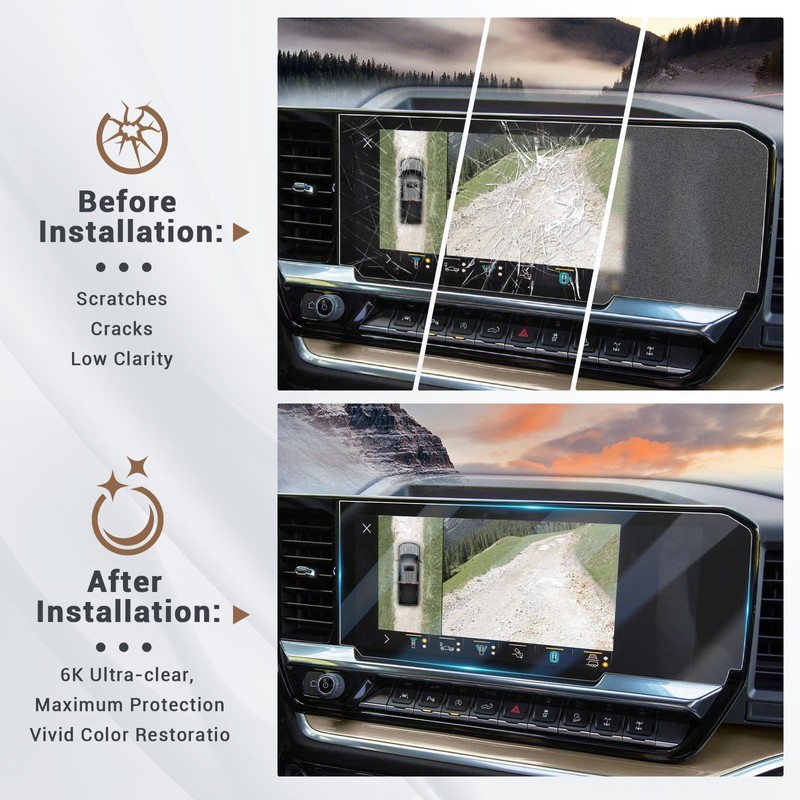 3 Pack Screen Protector for Silverado 2022 2023 2024 2025