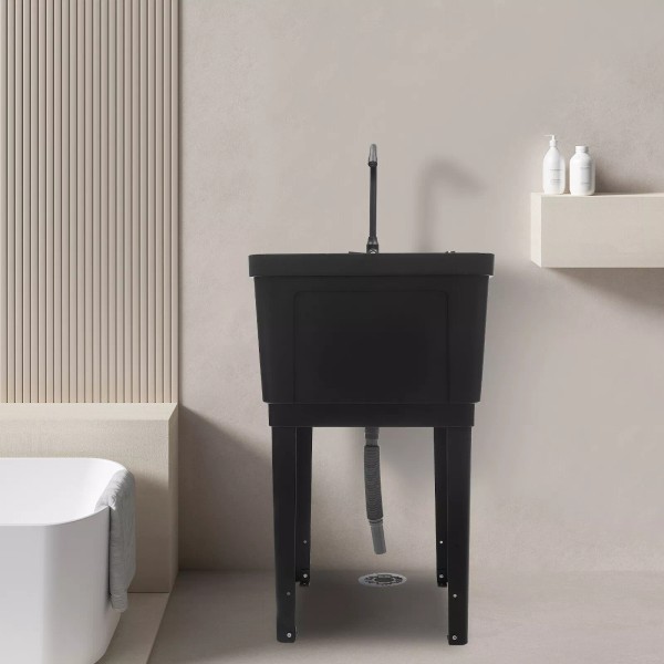Space Saver Utility Sink Freestanding Space Saving Laundry Tub Rotatable