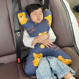 Kids X-Shaped Car Seat Pillow Children Car Travel Pillow Soft Headrest Pillow Breathable Car Sleeping Head Neck Support Universal Adjustable Seat Belt Cushion Rest Pillow for Kids Adults Car Airplane