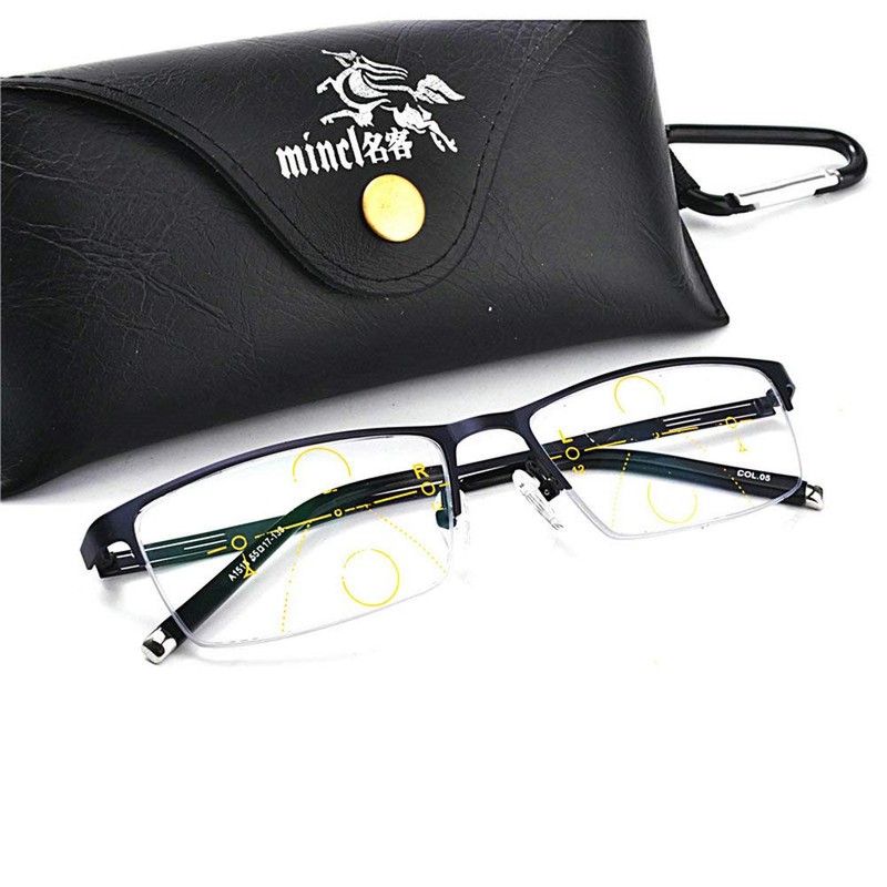 mincl/Photochromatic Progressive Multifocus Reading Glasses for Men (black, 2.5)